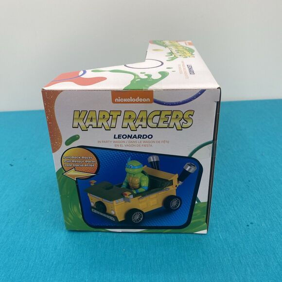 Nickelodeon TMNT Pullback Kart Racers Leonardo In Party Wagon Teenage Mutant - Picture 3 of 7